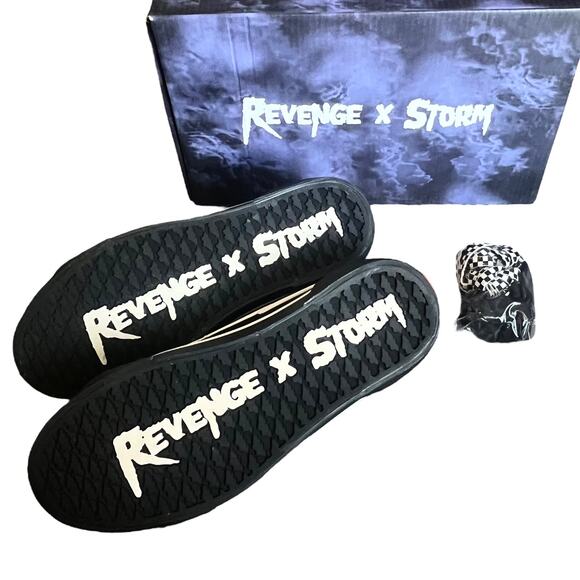 NEW Revenge x Storm Low Top SNEAKERS Black White Mens 7, Womens 8.5 SHOES Boxed! main image 10